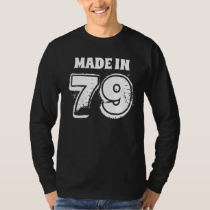 Modern Mens Birthday Made in 79 Typography T-Shirt