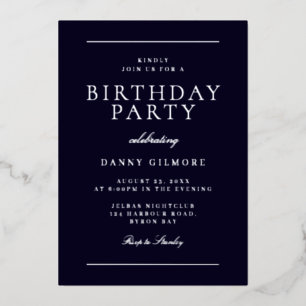 Modern Mens Birthday Party Black & Silver
