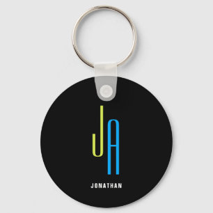 Modern Men's Monogram  Key Ring