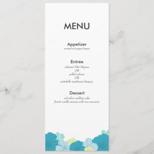Modern Menu Card // Lush Tropics // Blue