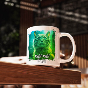Modern Meow Frame – Personalised Cat Name Photo Coffee Mug