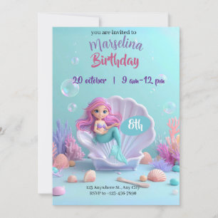 Modern Mermaid Birthday Invitation – Make a Splash