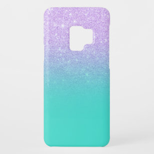 Modern mermaid lavender glitter turquoise ombre Case-Mate samsung galaxy s9 case