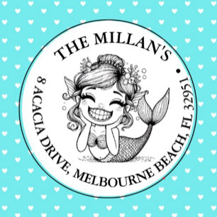 Modern Mermaid Pool Party theme Self-inking Stamp