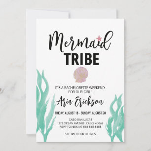 Modern Mermaid Tribe Bachelorette Party Invitation