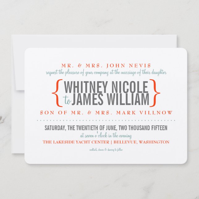 Modern Merriment Wedding Invitation (Front)