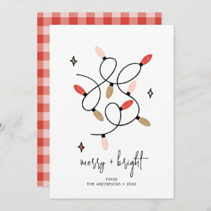 Modern Merry and Bright Christmas Lights Holiday Card