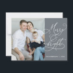Modern, Merry and Bright Family Photo Card<br><div class="desc">Merry and Bright. Celebrate the season with this family photo card. It is fully customisable and personalised with your own greeting messages. Please remember to replace the sample photo with your photo. It is simple, easy, yet modern minimalist and festive. This is the perfect flat greeting card for sending your...</div>