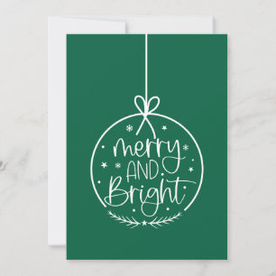 Modern Merry Bright Christmas Holiday Card
