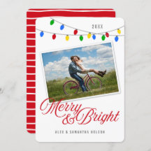 Modern Merry & Bright Christmas Lights Photo