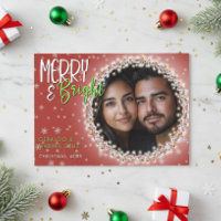 Modern Merry & Bright Christmas Lights Red