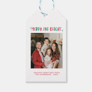 Modern Merry & Bright Retro Colourful Christmas Gift Tags