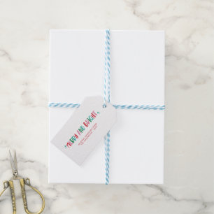 Modern Merry & Bright Retro Colourful Christmas  Gift Tags