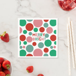 Modern Merry & Bright Simple Polka Dot Pattern Napkin