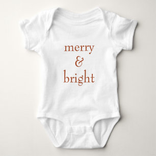 Modern Merry & Bright Terracotta Christmas Holiday Baby Bodysuit
