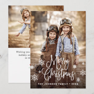 Modern Merry Christmas 2 PHOTO Greeting Holiday Card