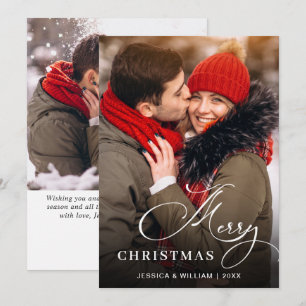 Modern Merry Christmas 2 PHOTO Greeting Holiday Card