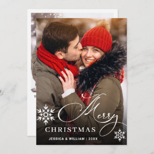 Modern Merry Christmas 2 PHOTO Greeting Holiday Card