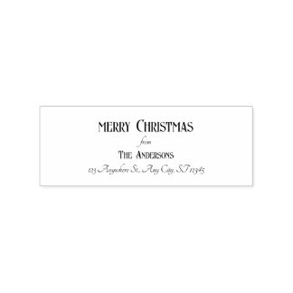 Modern Merry Christmas Address Self-inking Stamp
