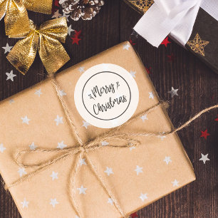Modern Merry Christmas   Black and White Sticker