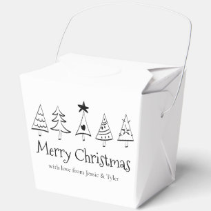 Modern Merry Christmas Black & White Fortune Party Favour Box