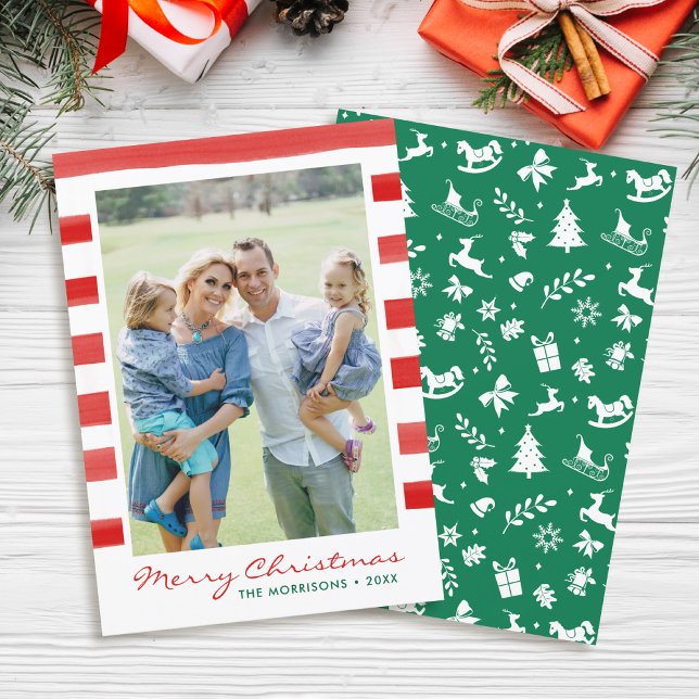 Modern Merry Christmas Family Photo Holiday Card (Creator Uploaded)