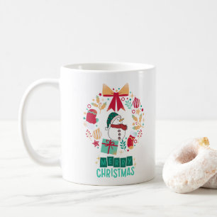 Modern Merry Christmas Floral Family Stylish    Coffee Mug