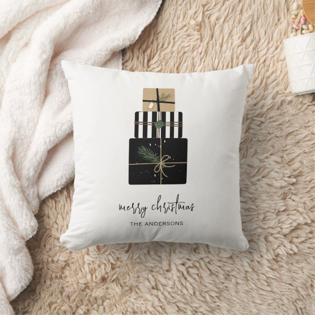 Modern Merry Christmas Gifts Holiday Cushion (Blanket)