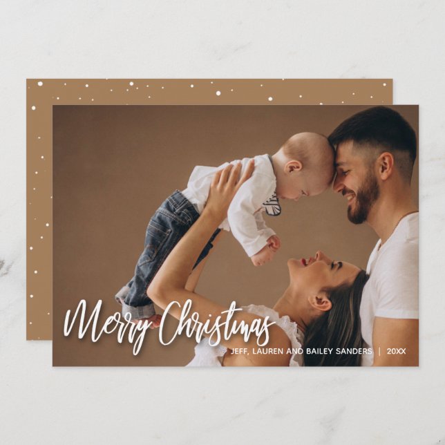 Modern Merry Christmas Holiday Card (Front/Back)