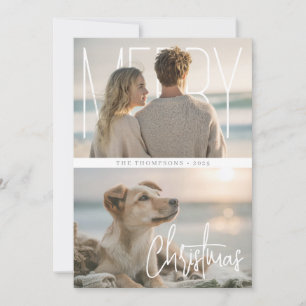 Modern Merry Christmas Holiday Photo Card