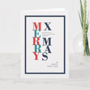 Modern Merry Christmas & New Year Wishes Holiday Card