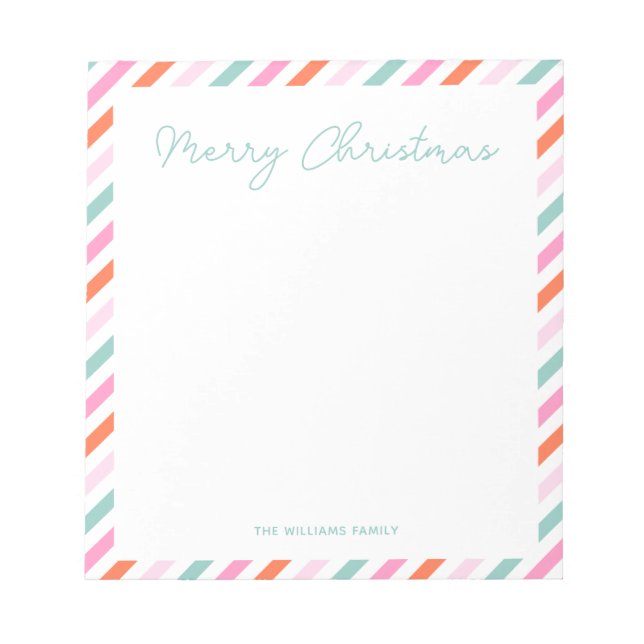 Modern Merry Christmas Notepad (Front)