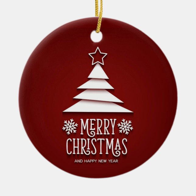MODERN "MERRY CHRISTMAS" Ornament (Front)