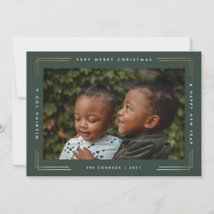 Modern merry Christmas photo card one picture