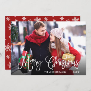 Modern Merry Christmas PHOTO Greeting Holiday Card