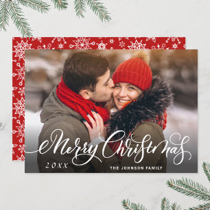 Modern Merry Christmas PHOTO Greeting Holiday Card