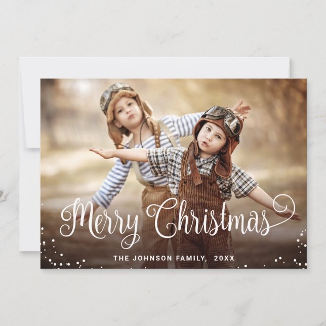 Modern Merry Christmas PHOTO Greeting Holiday Card (Front)