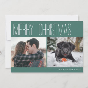 Modern Merry Christmas Photo Holiday Card