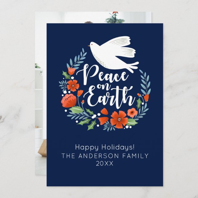 Modern Merry Christmas Photo Holiday Card (Front/Back)