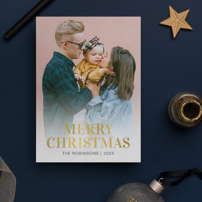 Modern Merry Christmas Photo Holiday Card (Creator Uploaded)