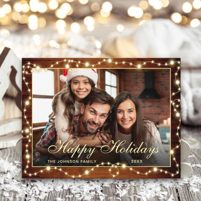 Modern Merry Christmas PHOTO Holiday Greeting Postcard (Creator Uploaded)