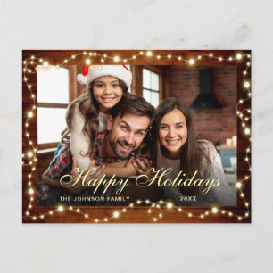 Modern Merry Christmas PHOTO Holiday Greeting Postcard