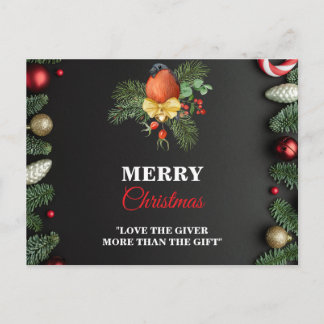 Modern Merry Christmas postercard  Postcard