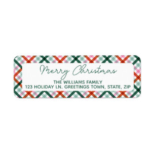 Modern Merry Christmas Return Address  Label