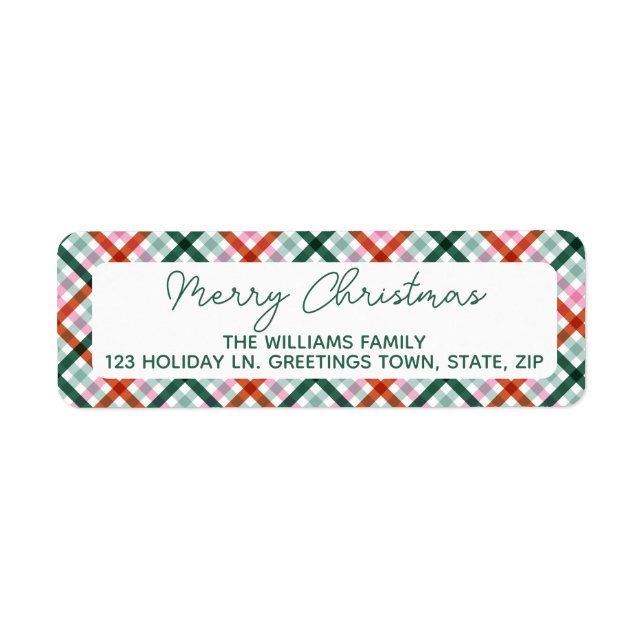 Modern Merry Christmas Return Address  Label (Front)