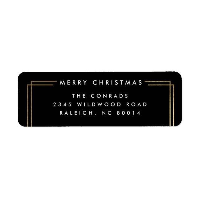 Modern Merry Christmas Return Address Label (Front)