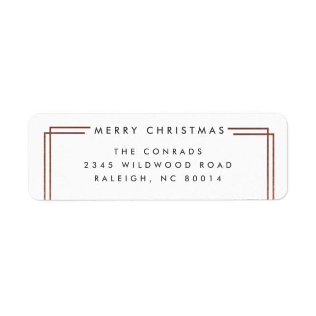 Modern Merry Christmas Return Address Label (Front)