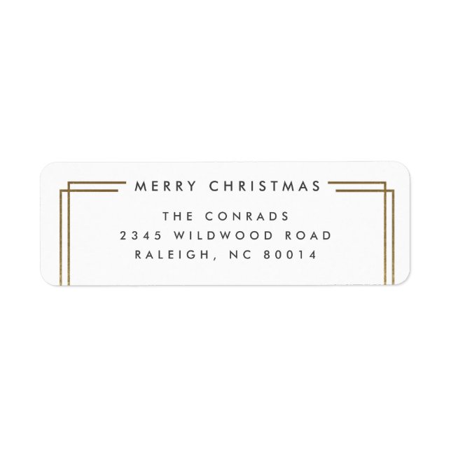 Modern Merry Christmas Return Address Label (Front)