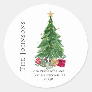 Modern Merry Christmas Return Address Labels