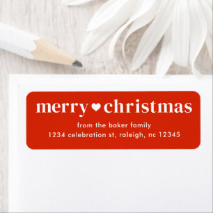 Modern Merry Christmas Return Address Return Address Label